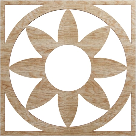 Ekena Millwork Blume Wood Fretwork Pierced Ceiling Medallion, Red Oak, 16"OD x 5 1/2"ID x 3/8"T CMWP16X16X0375BLRO